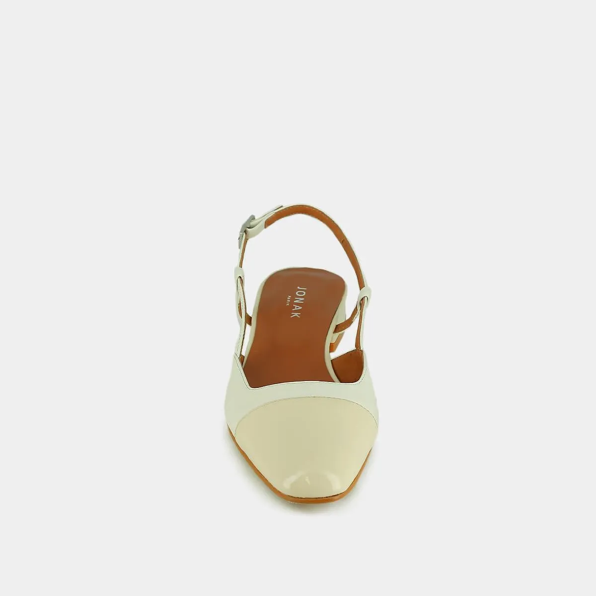 264- Dhapou Vernis/cuir Ecru-ecru
