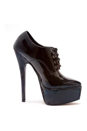 652-OXFORD Platform Pump  | Black  Patent