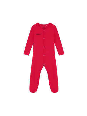Baby 365 Lightweight Babygrow—goji red