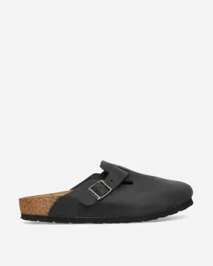 Boston Oiled Leather Sandals Black