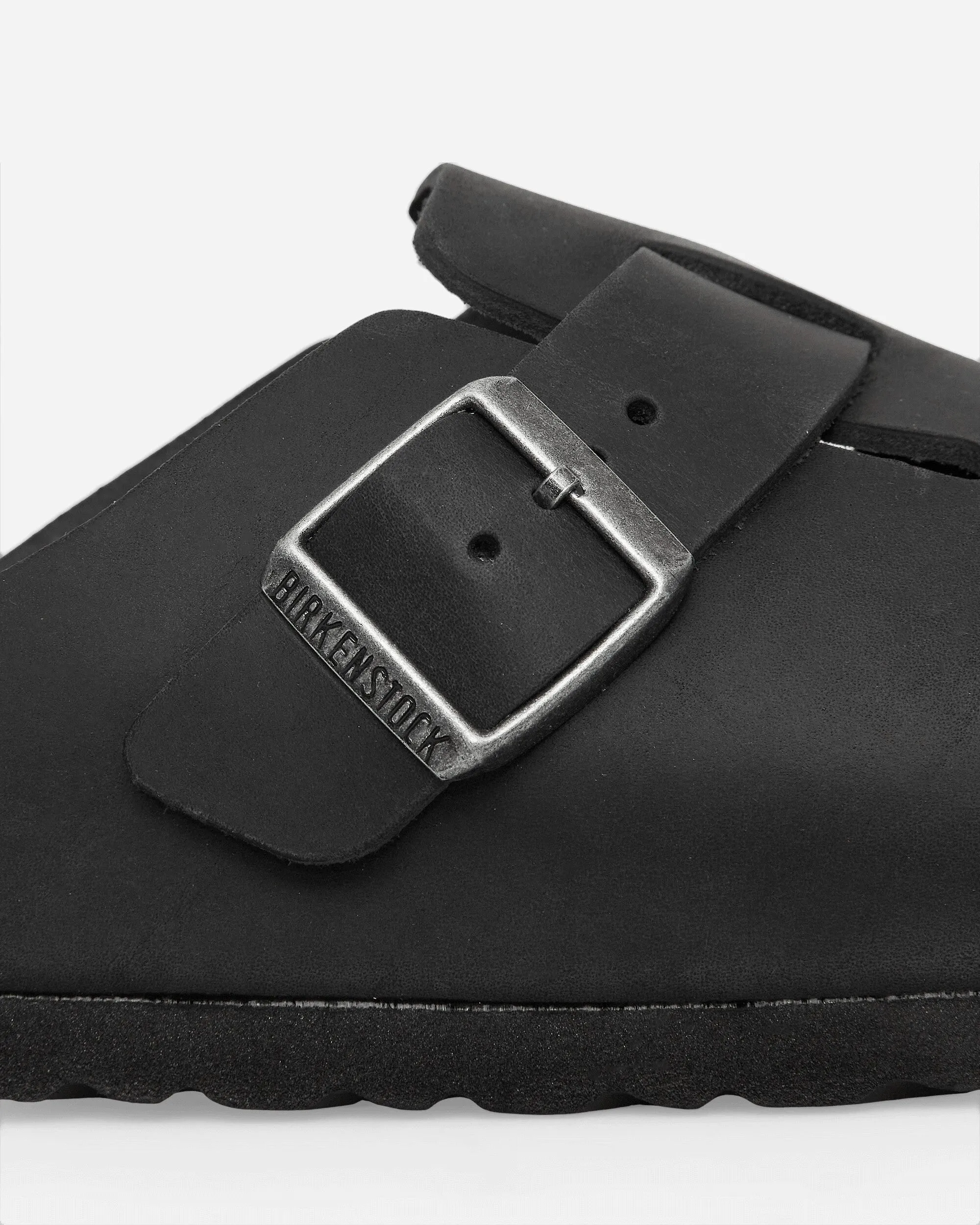 Boston Oiled Leather Sandals Black