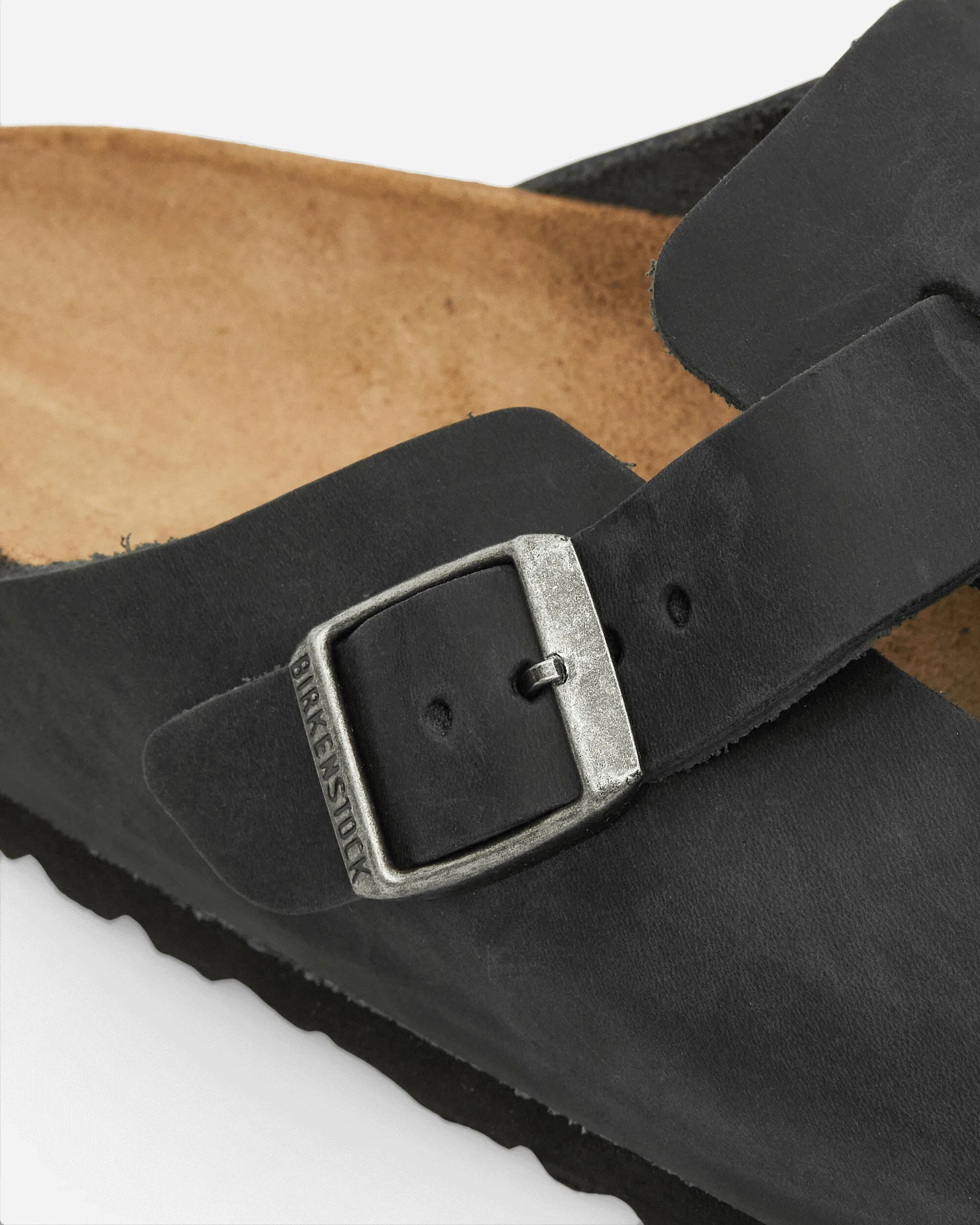 Boston Oiled Leather Sandals Black