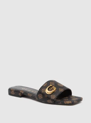 Dark Brown Logo Toco Sandals