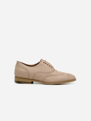 Elena Women's Vegan Leather Oxford Shoes | Beige