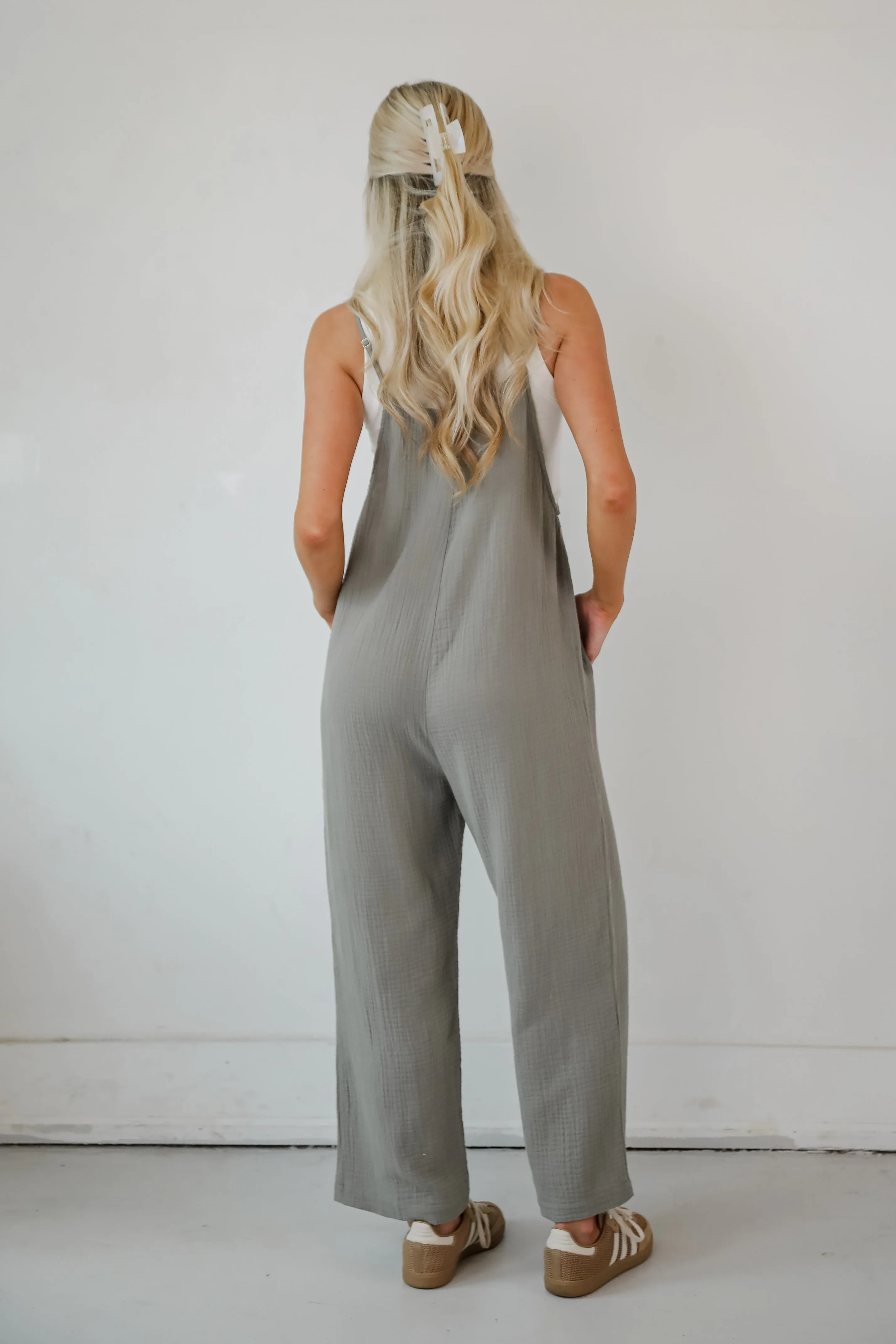 Enticing Darling Sage Linen Jumpsuit