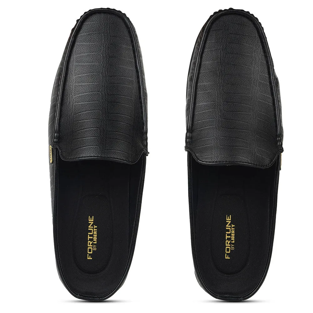 Fortune Black Casual Loafers For Mens VSL-6 By Liberty