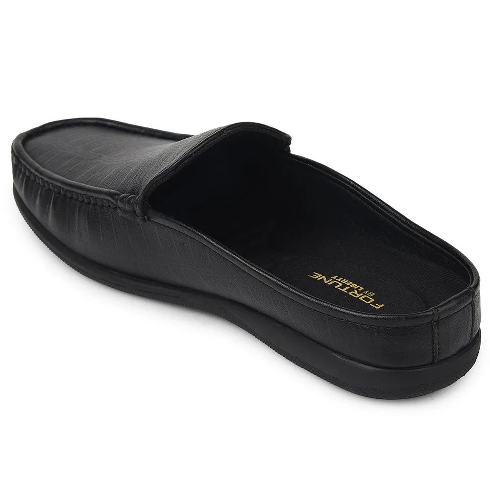 Fortune Black Casual Loafers For Mens VSL-6 By Liberty