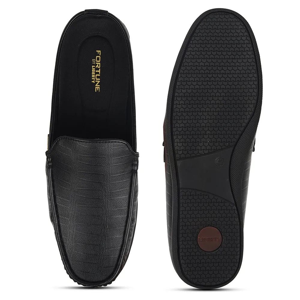 Fortune Black Casual Loafers For Mens VSL-6 By Liberty