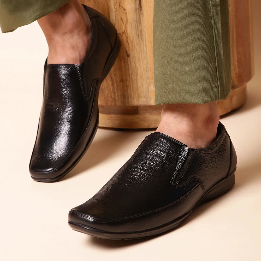 Fortune (Black) Classic Loafer Shoes For Men HOL-18 By Liberty