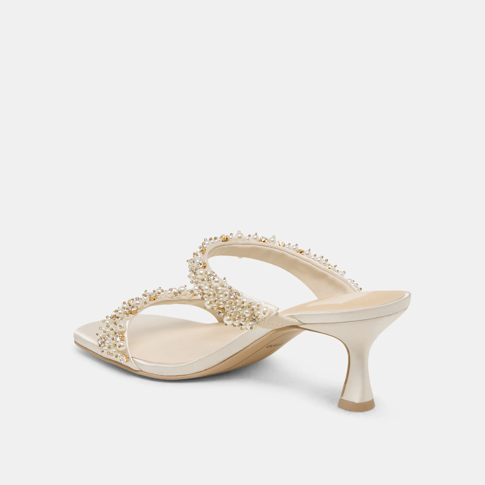 GENORA RHINESTONE HEELS IVORY RHINESTONE