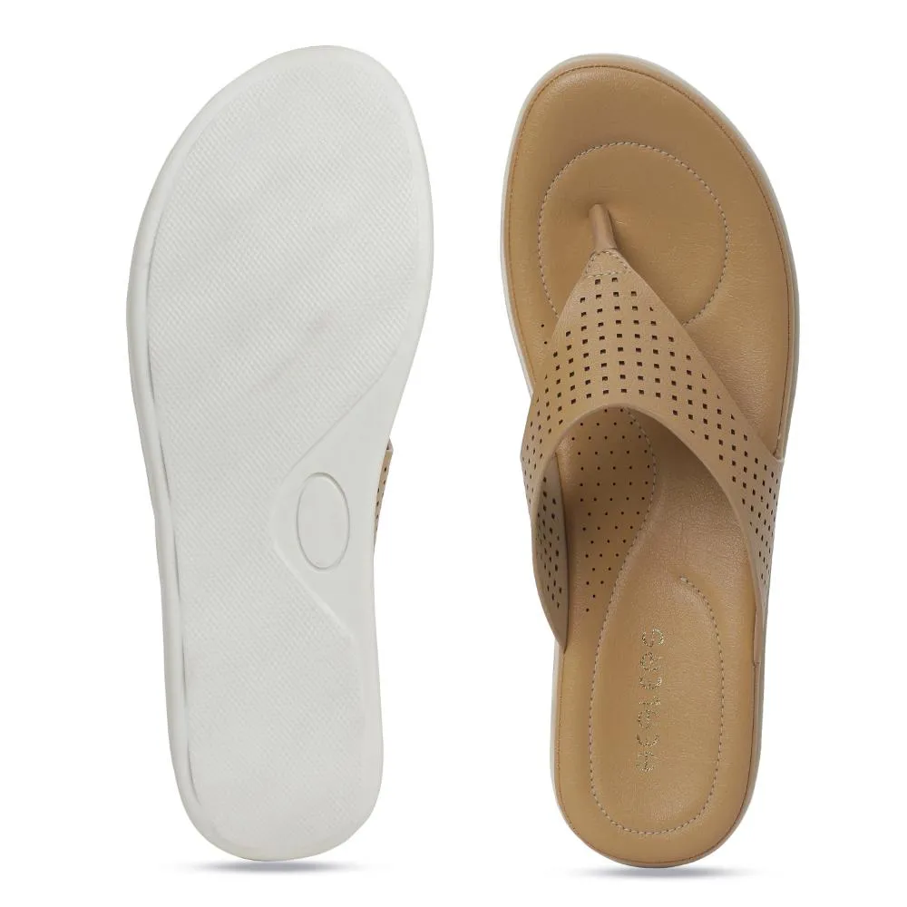 Healers Casual Beige Flip Flop For Women JD-40 By Liberty