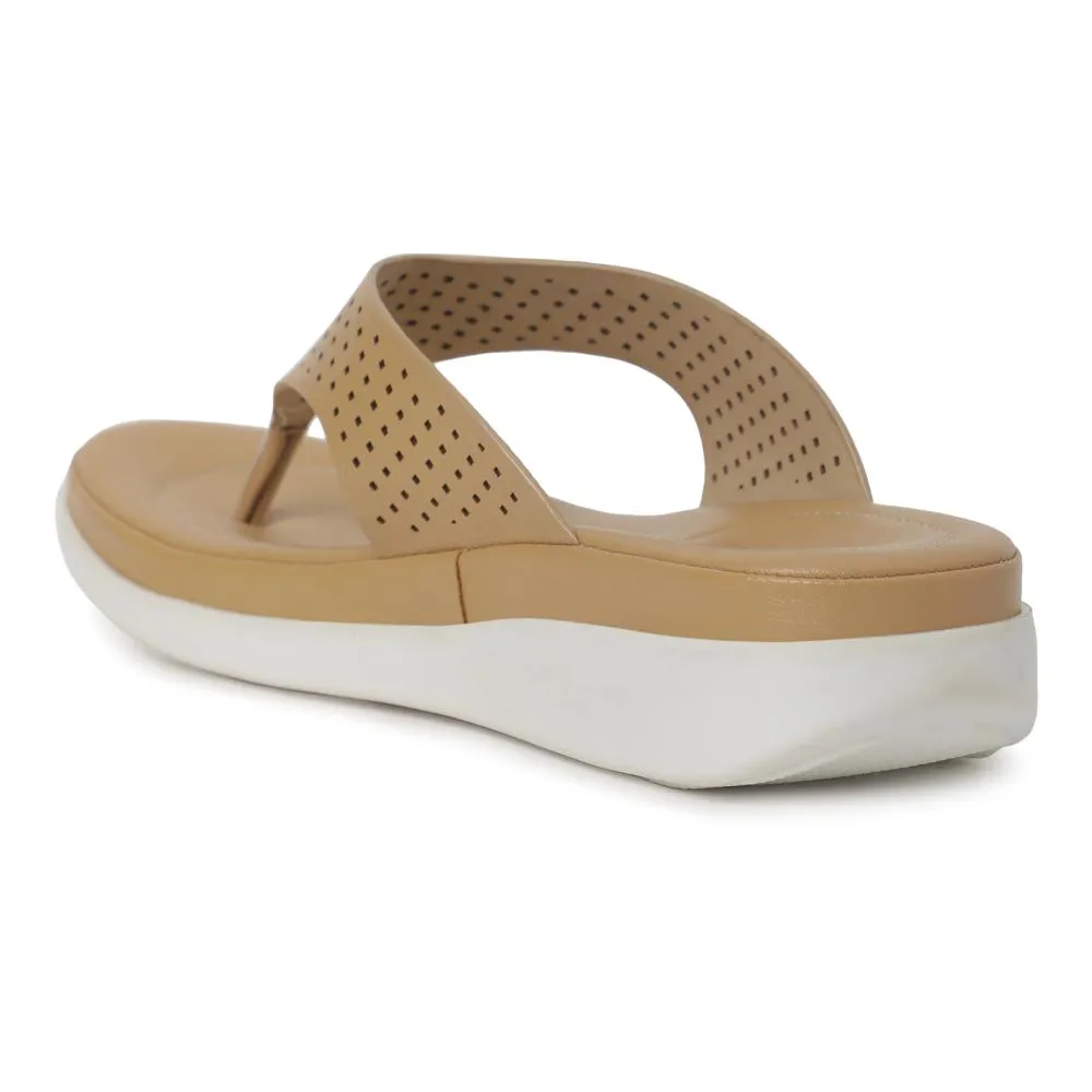 Healers Casual Beige Flip Flop For Women JD-40 By Liberty