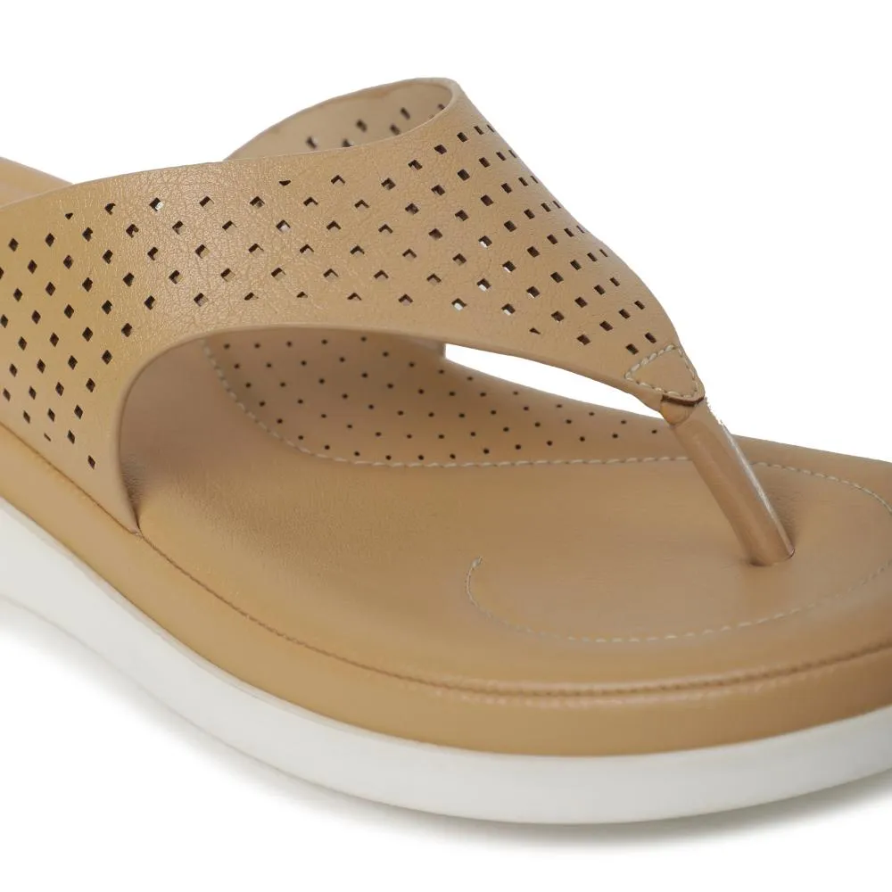 Healers Casual Beige Flip Flop For Women JD-40 By Liberty