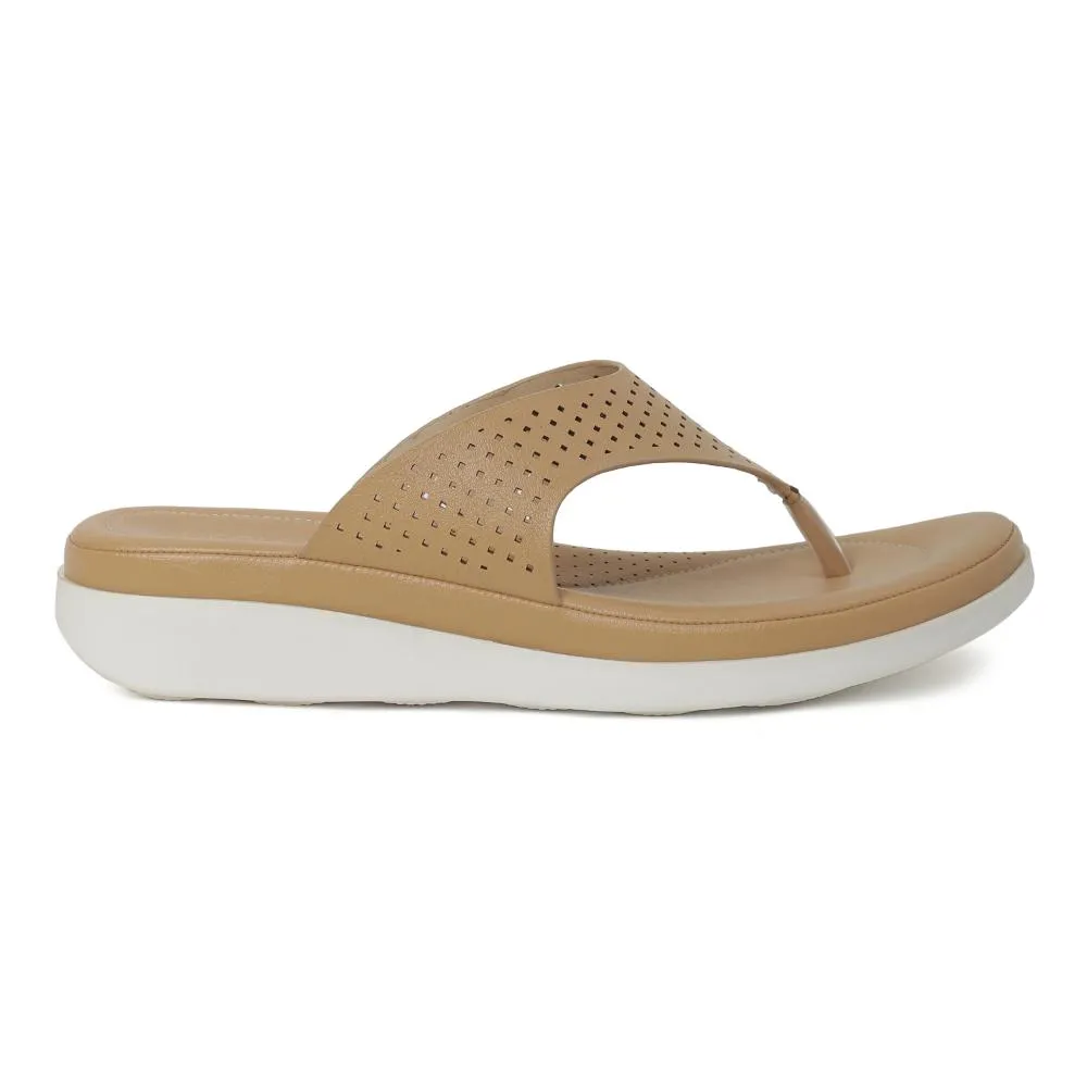 Healers Casual Beige Flip Flop For Women JD-40 By Liberty