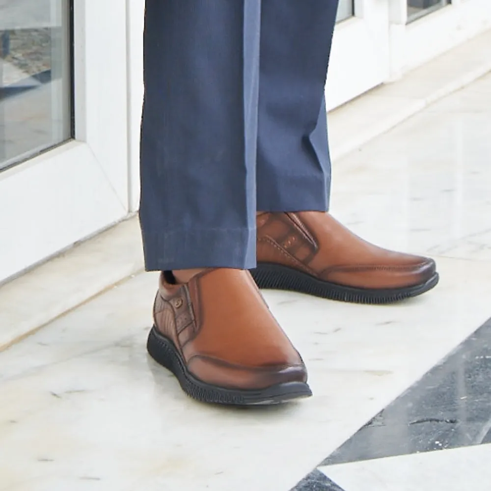 Healers Casual (Tan) Non lacing Shoes For Men UVL-102 By Liberty