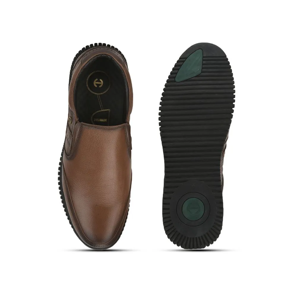 Healers Casual (Tan) Non lacing Shoes For Men UVL-102 By Liberty