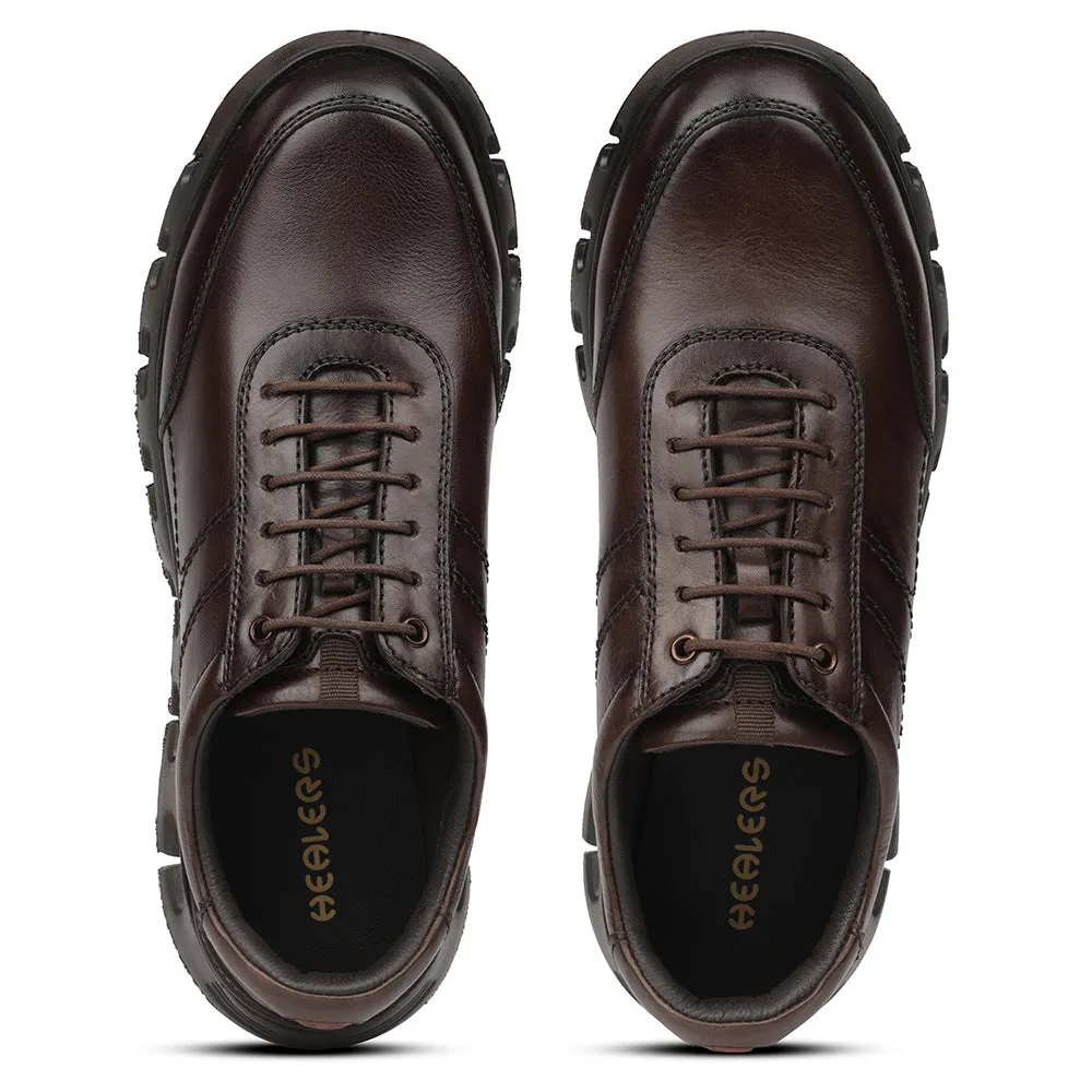 Healers Dark Brown Casual Formal Derby Shoes For Men ASF-1 By Liberty