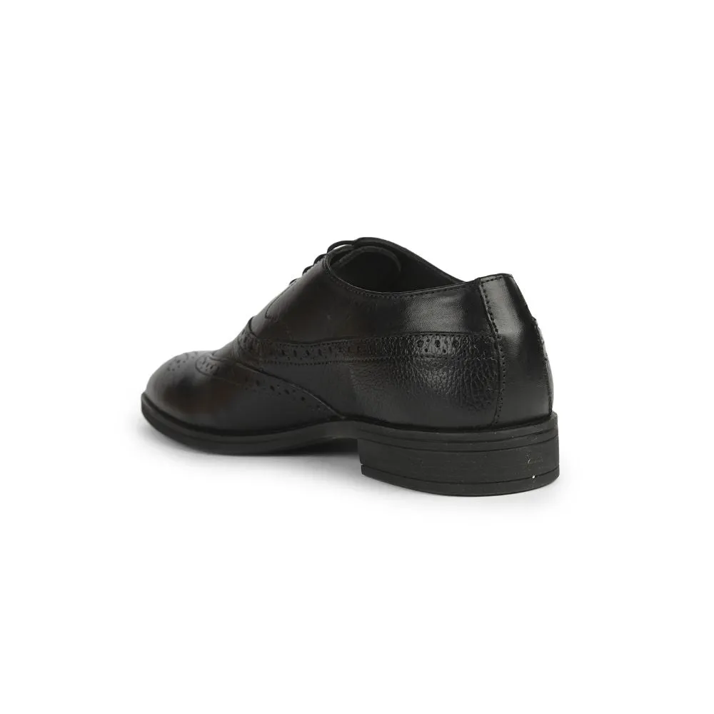 Healers Formal Black Lacing Brogue Shoes For Men AV-20 By Liberty