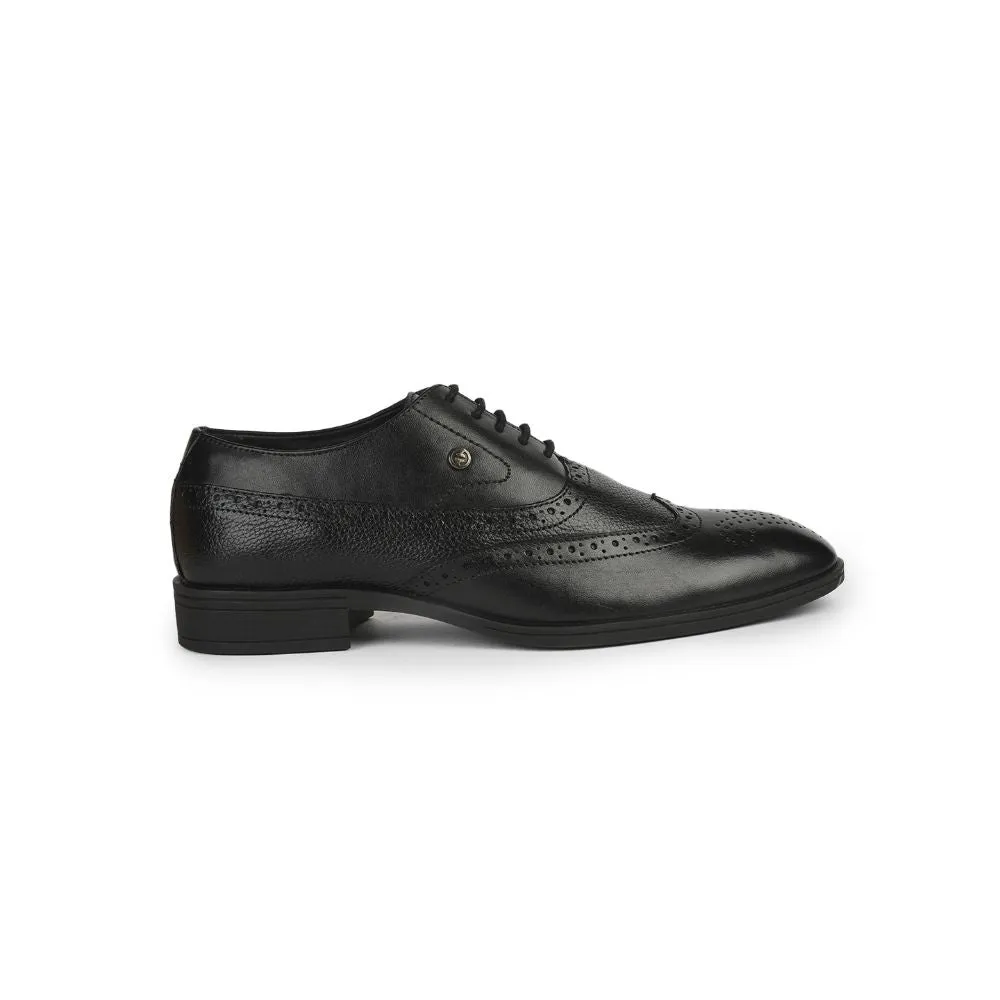 Healers Formal Black Lacing Brogue Shoes For Men AV-20 By Liberty