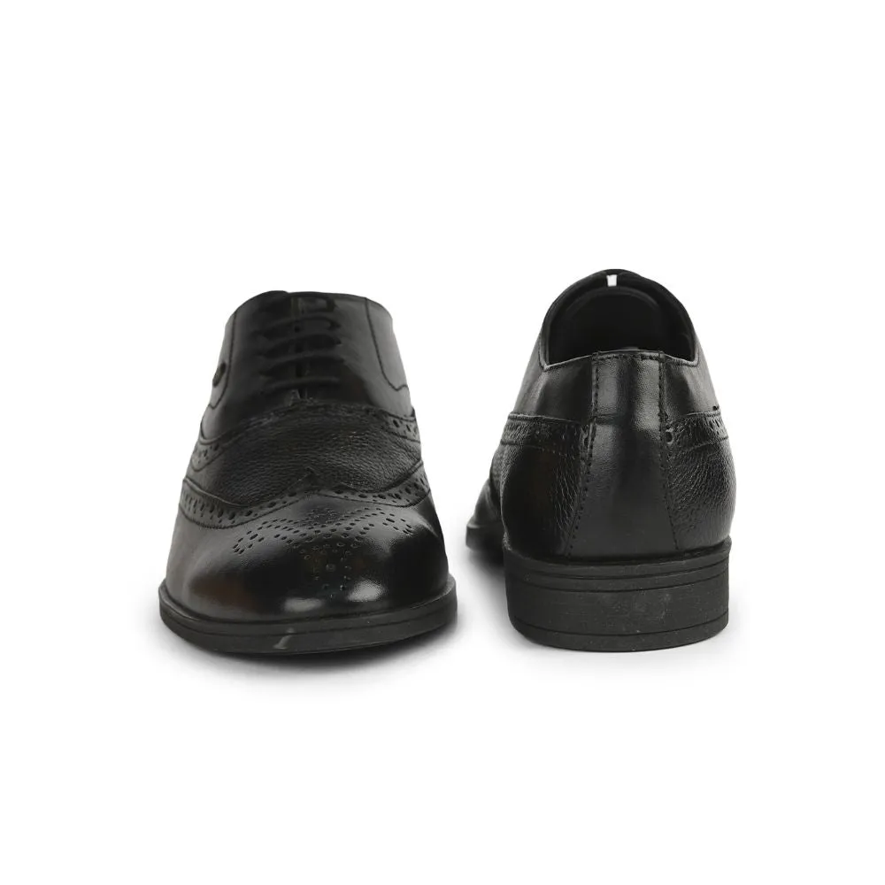 Healers Formal Black Lacing Brogue Shoes For Men AV-20 By Liberty