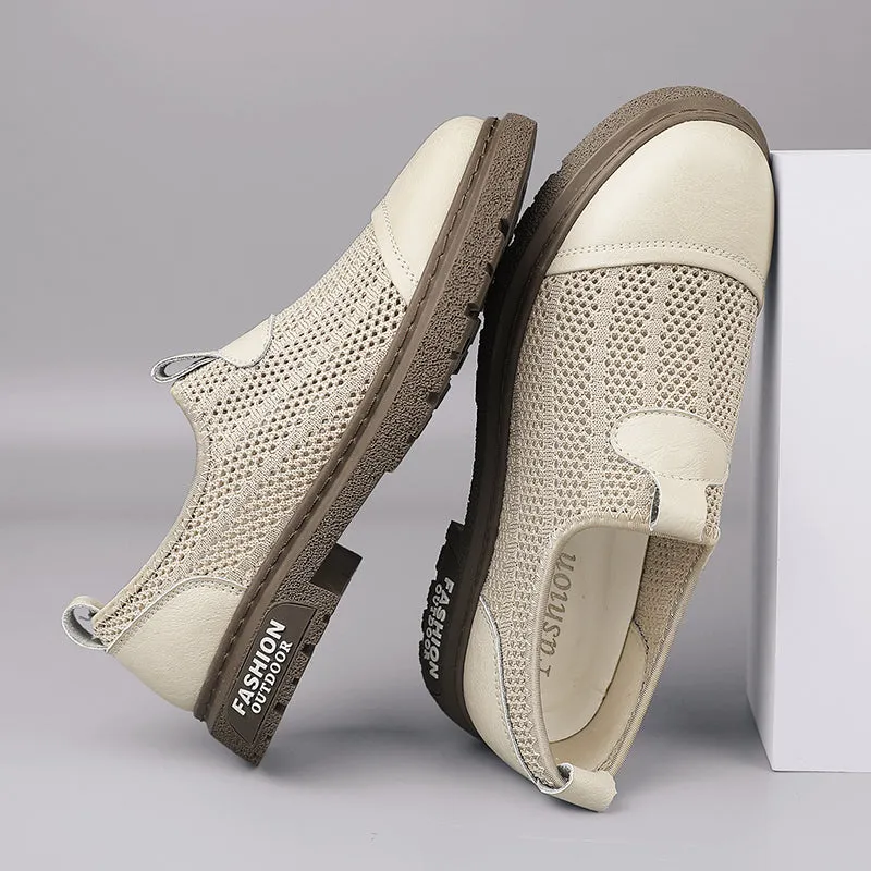 Hollow Out Slip on Men's Loafers