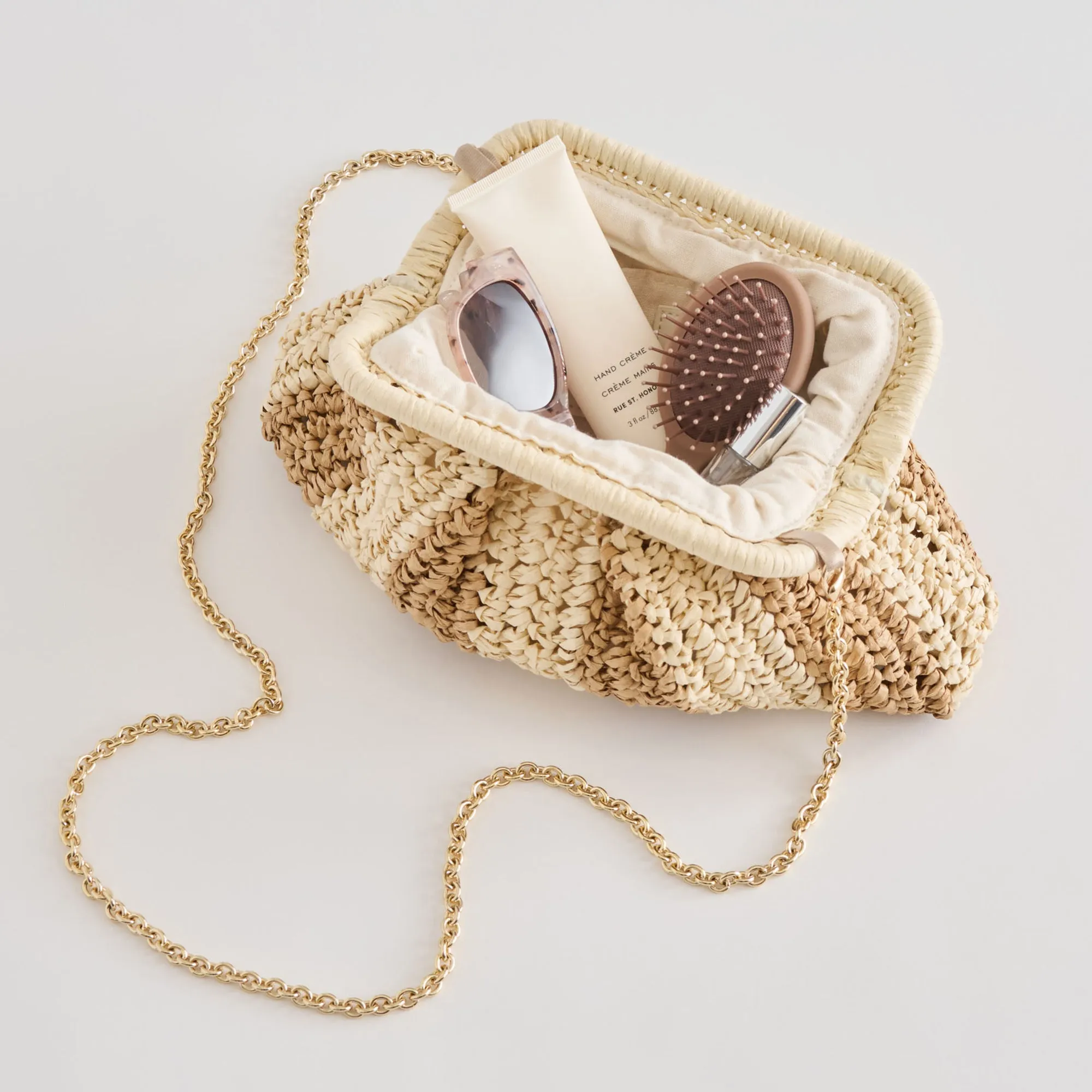HYDRA CLUTCH NATURAL RAFFIA