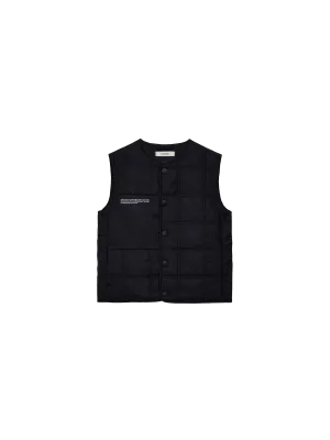 Kid’s Flower-Warmth Quilted Gilet—black