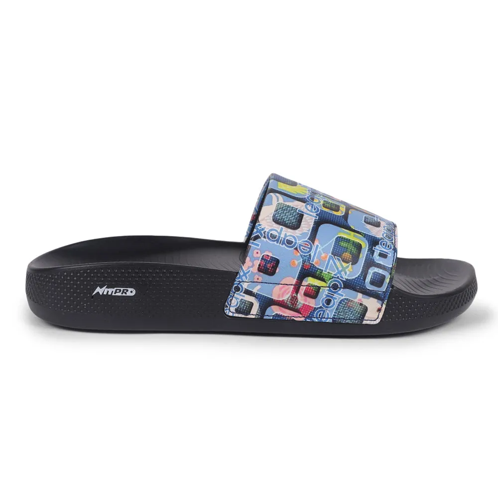 Leap7x Casual Sky Blue Slides For Women NITWALK-1L By Liberty