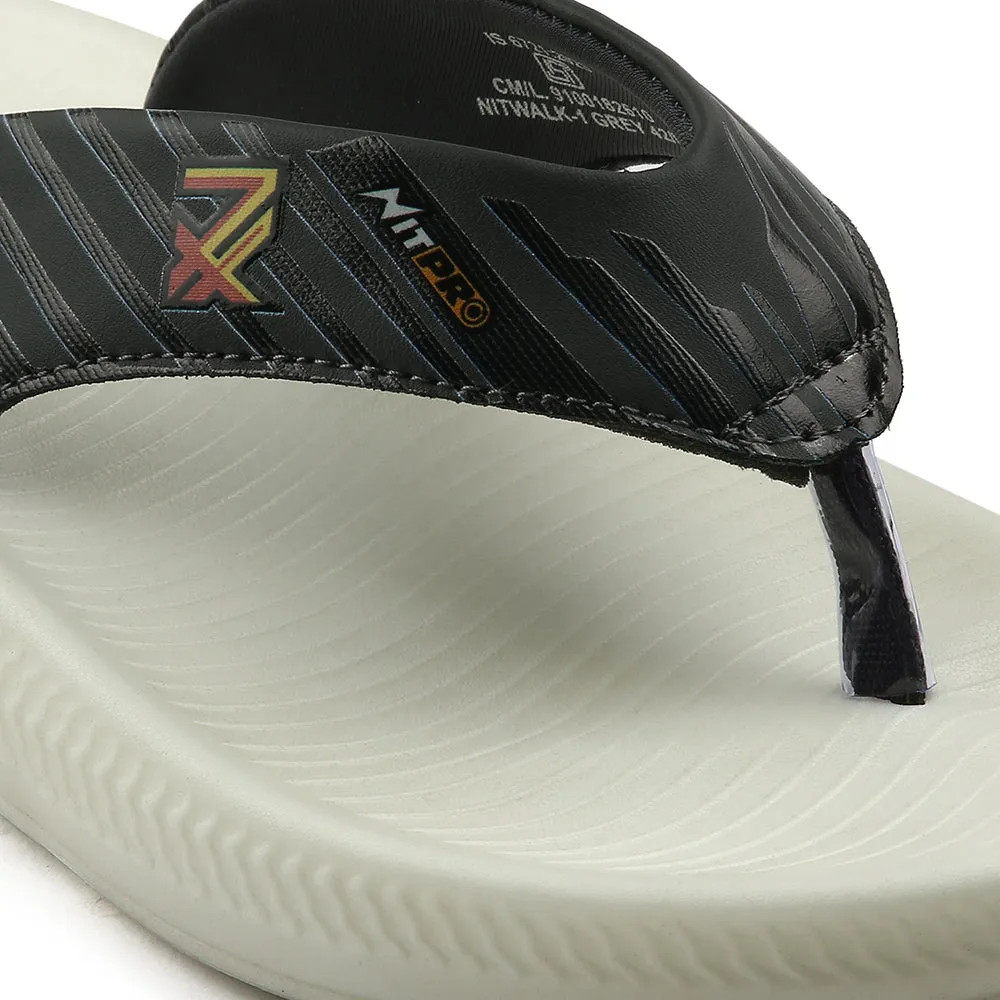 Leap7x Grey Casual Flip Flop For Men NITWALK-1 By Liberty