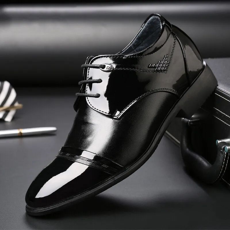 Leather Non Slip Pointed Toe High Heel Classical Business Dress Men Dress Shoes