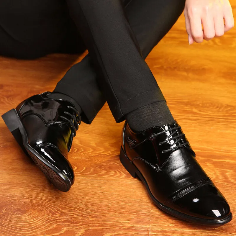 Leather Non Slip Pointed Toe High Heel Classical Business Dress Men Dress Shoes