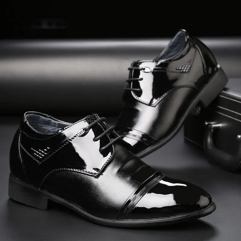 Leather Non Slip Pointed Toe High Heel Classical Business Dress Men Dress Shoes