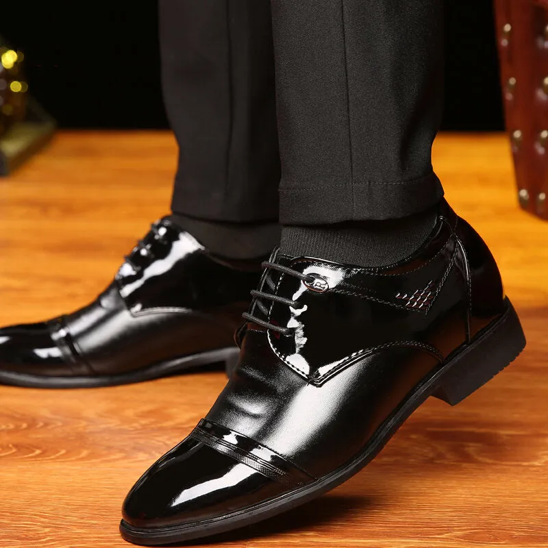 Leather Non Slip Pointed Toe High Heel Classical Business Dress Men Dress Shoes