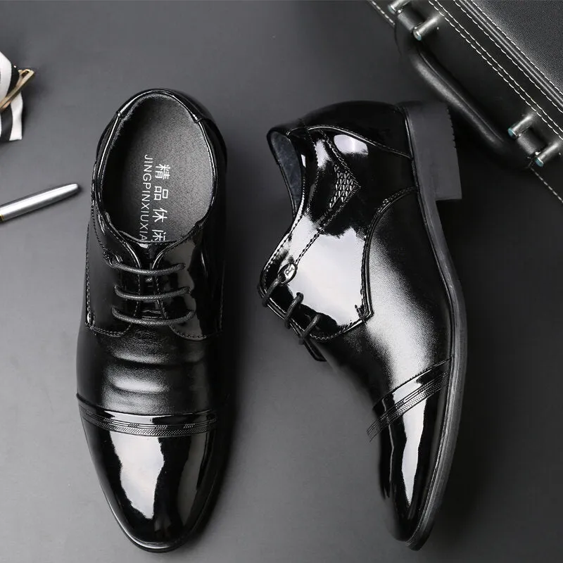 Leather Non Slip Pointed Toe High Heel Classical Business Dress Men Dress Shoes