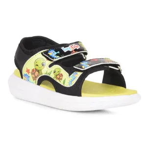 Lucy & Luke Black Casual Sandal For Kids HIPPO-51 By Liberty