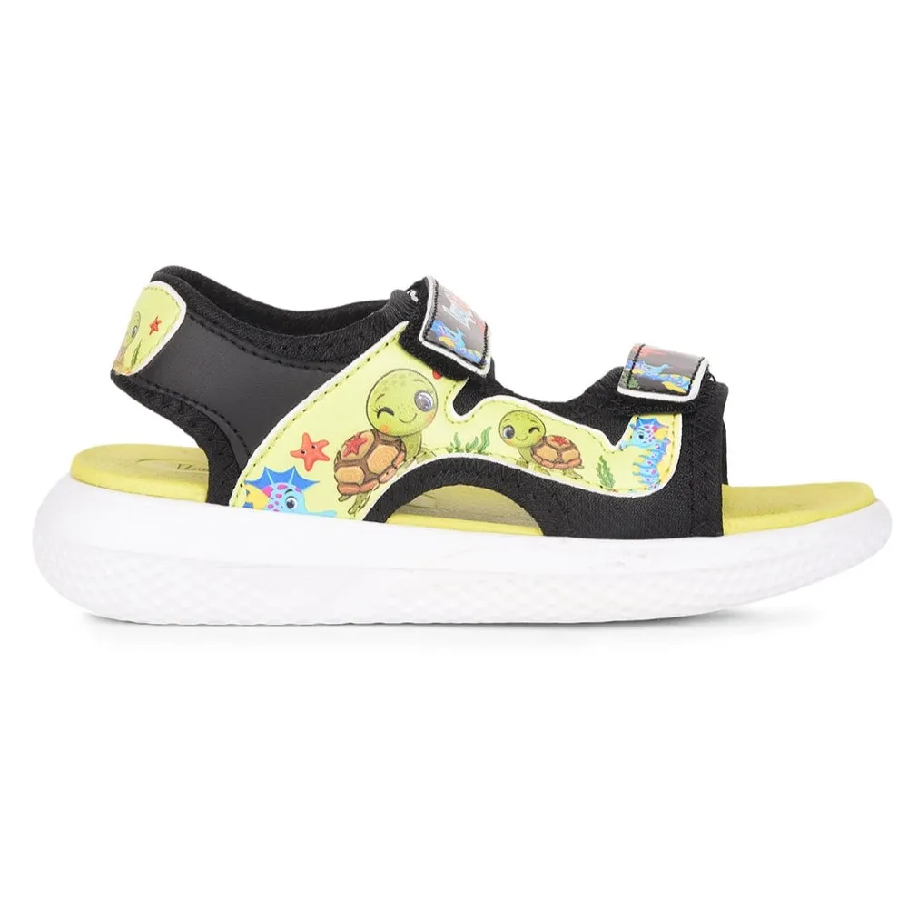 Lucy & Luke Black Casual Sandal For Kids HIPPO-51 By Liberty