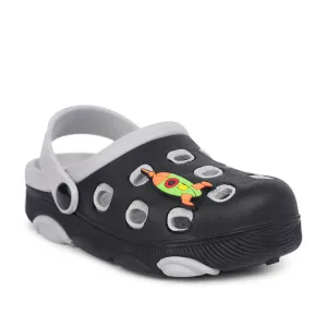 Lucy & Luke Black Casual Slingback Clogs For Kids LPMXT-823 By Liberty