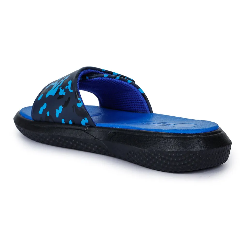 Lucy & Luke Blue Casual Slides For Kids HIPPO-8T By Liberty