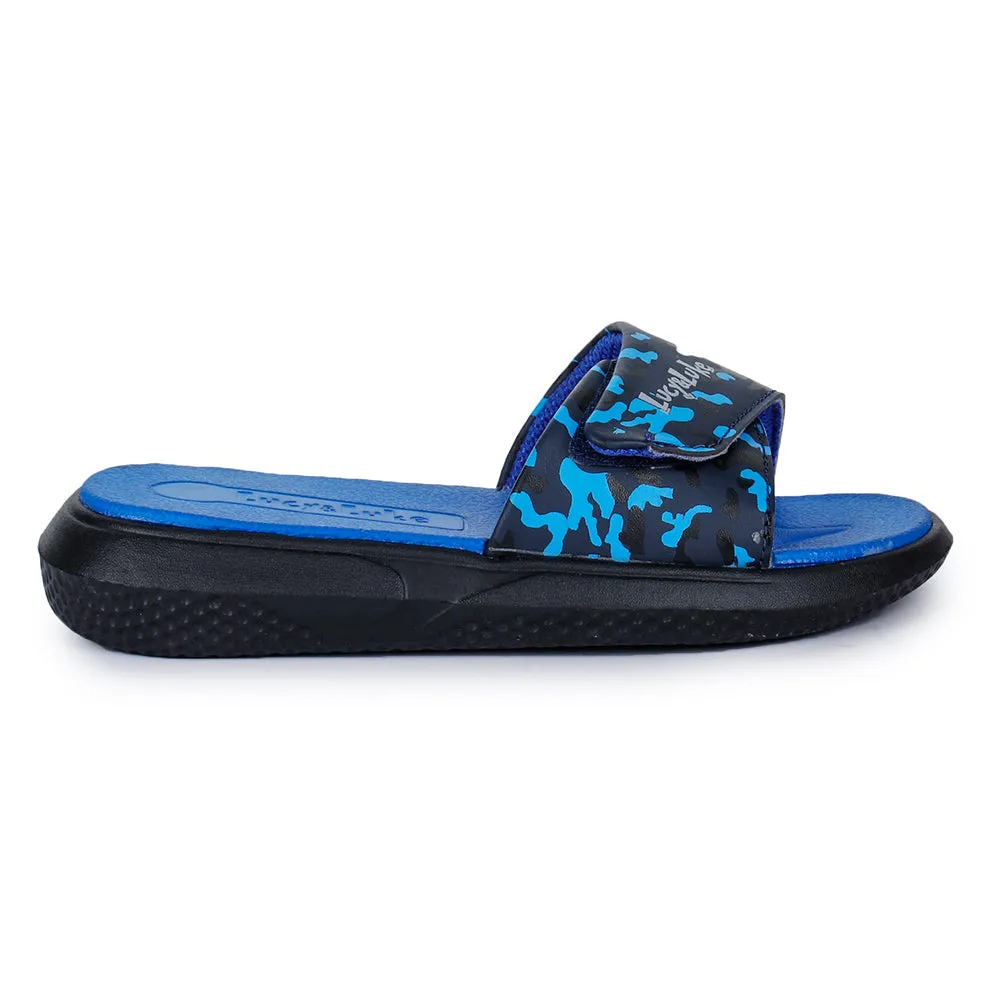 Lucy & Luke Blue Casual Slides For Kids HIPPO-8T By Liberty