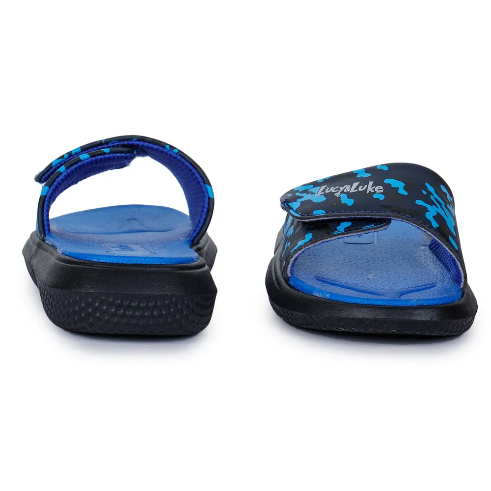Lucy & Luke Blue Casual Slides For Kids HIPPO-8T By Liberty