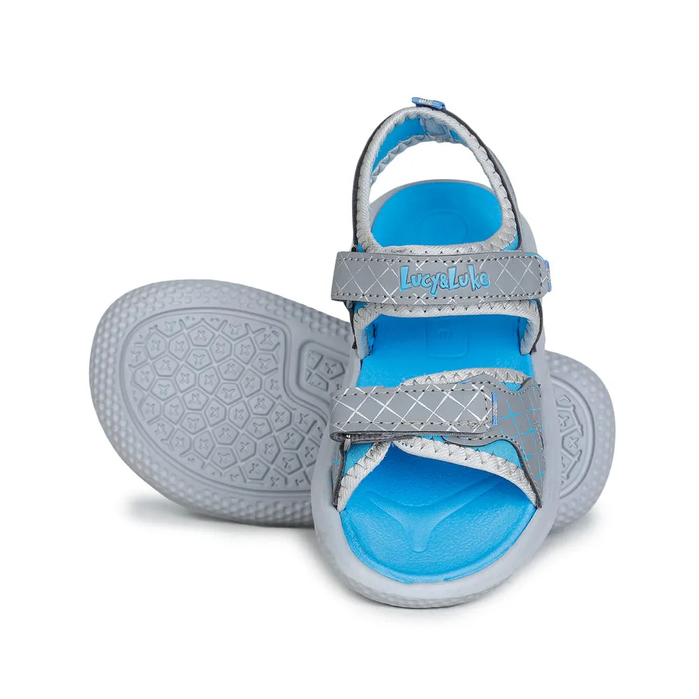 Lucy & Luke (Grey) Casual Sandal For Kids Hippo-4 By Liberty
