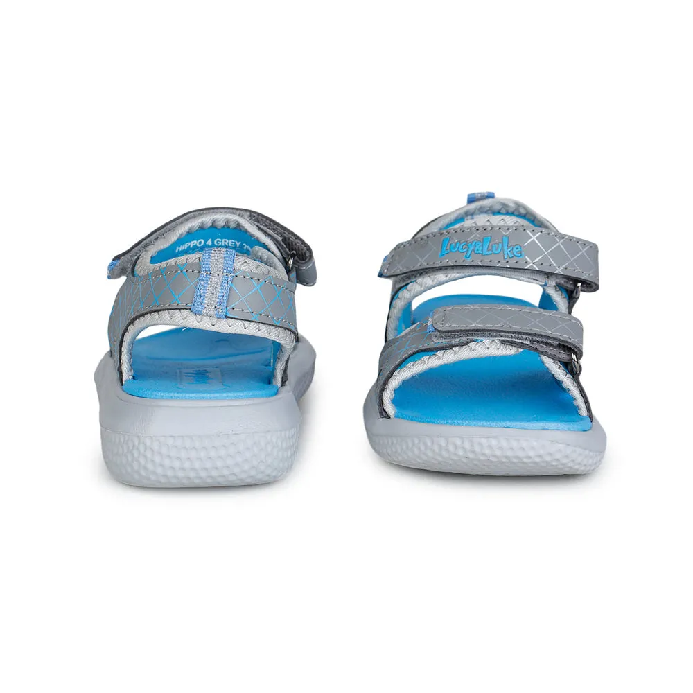 Lucy & Luke (Grey) Casual Sandal For Kids Hippo-4 By Liberty