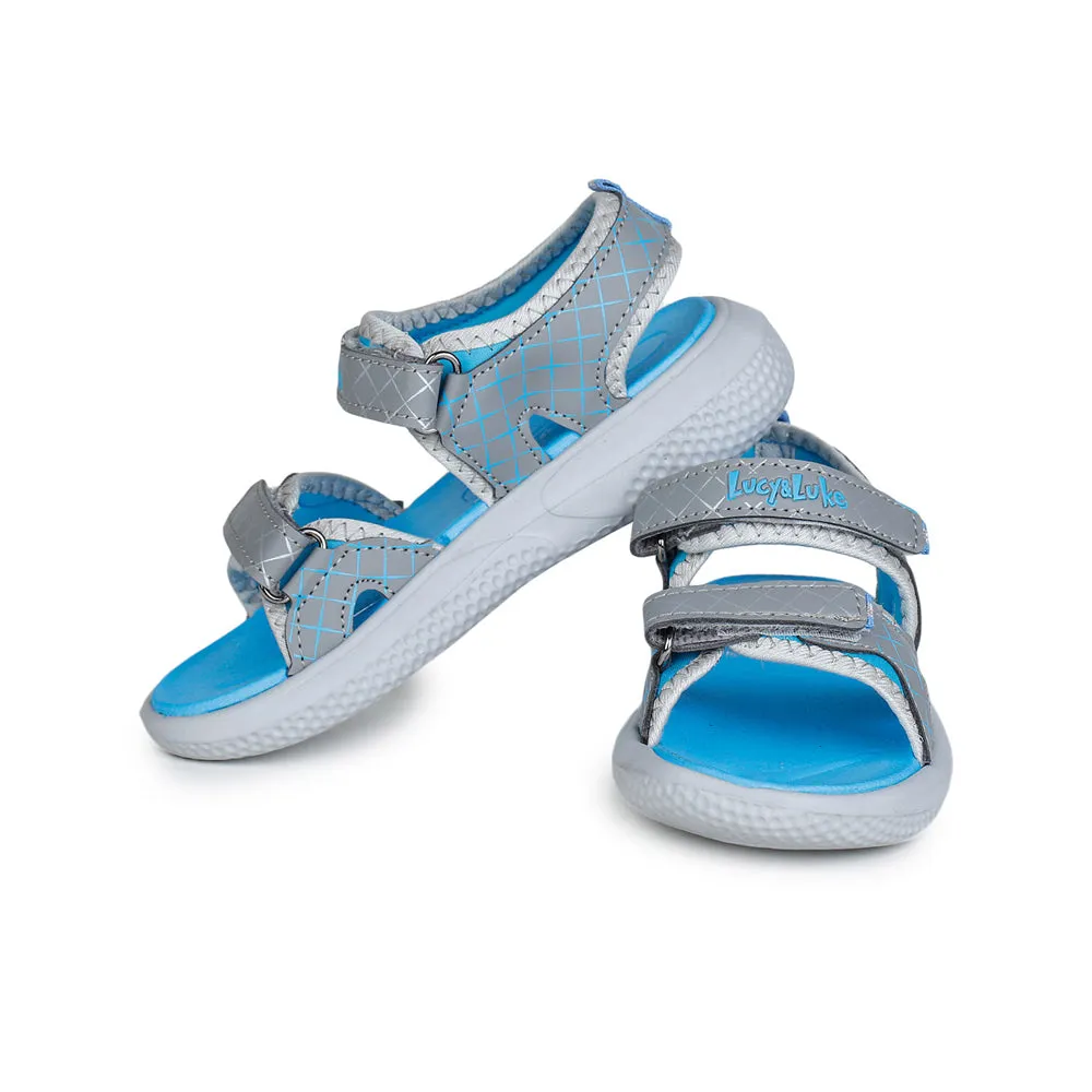 Lucy & Luke (Grey) Casual Sandal For Kids Hippo-4 By Liberty