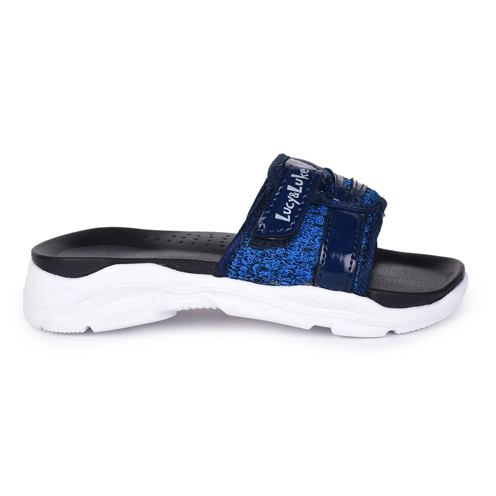 Lucy & Luke (Navy Blue) Casual Slides For Kids RICKY-2S By Liberty