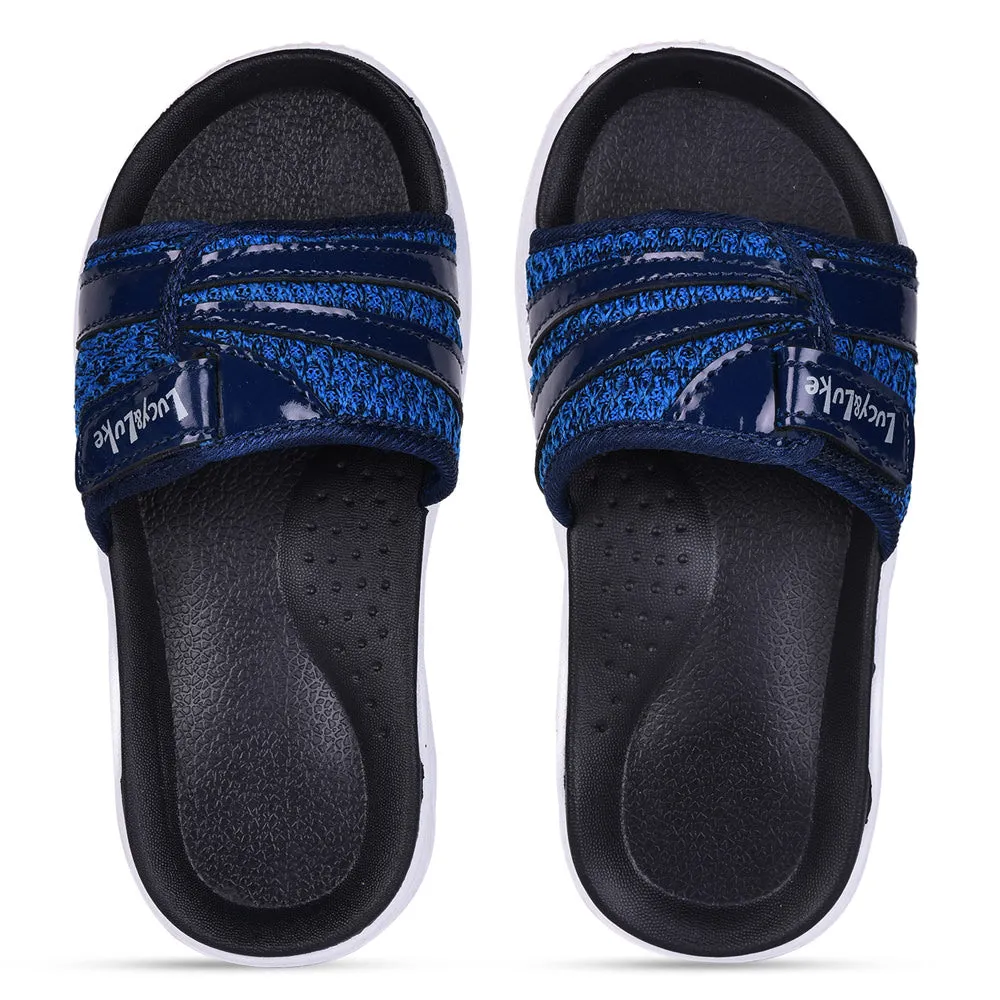 Lucy & Luke (Navy Blue) Casual Slides For Kids RICKY-2S By Liberty