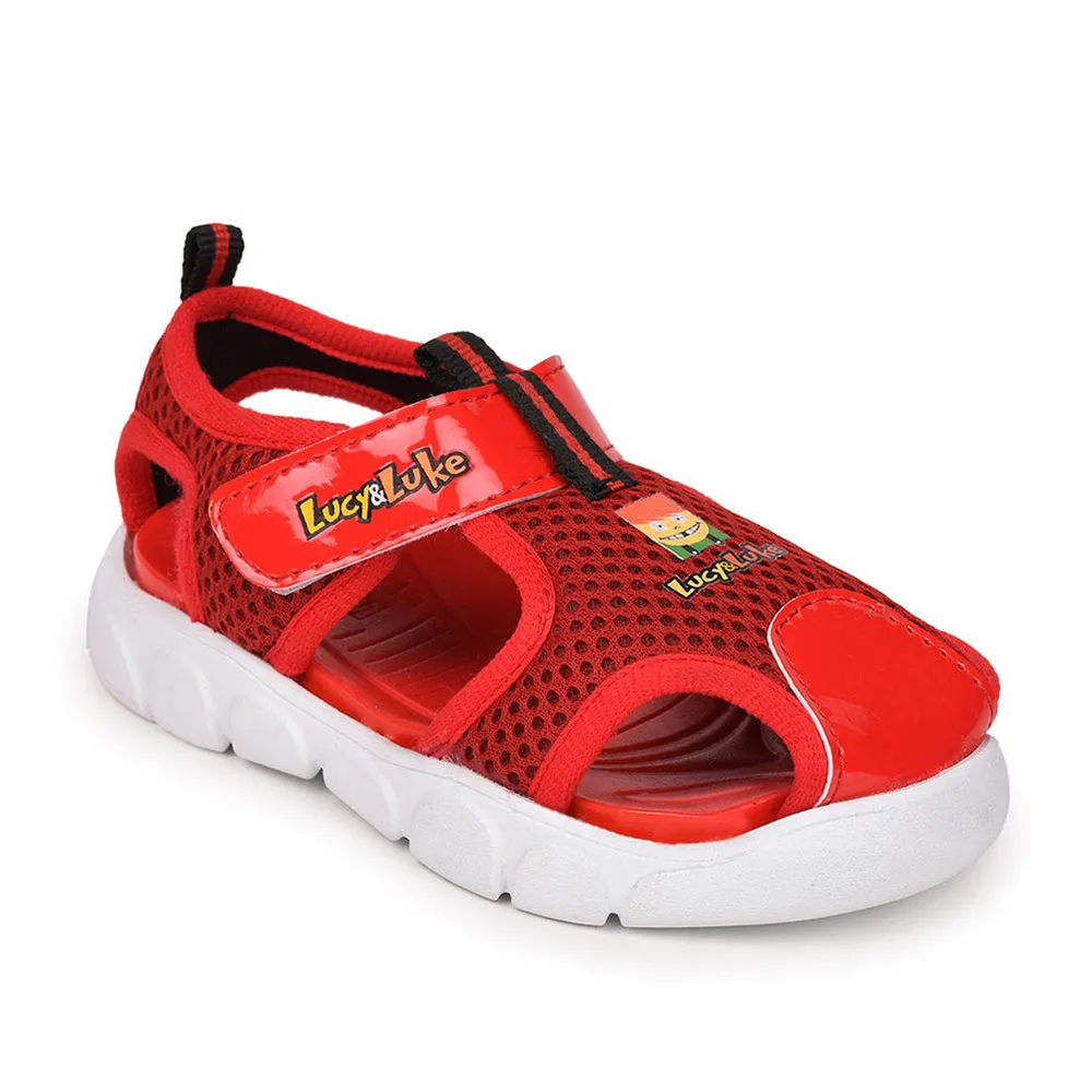 Lucy & Luke (Red) Casual Sandal For Kids FLYNN-29 By Liberty