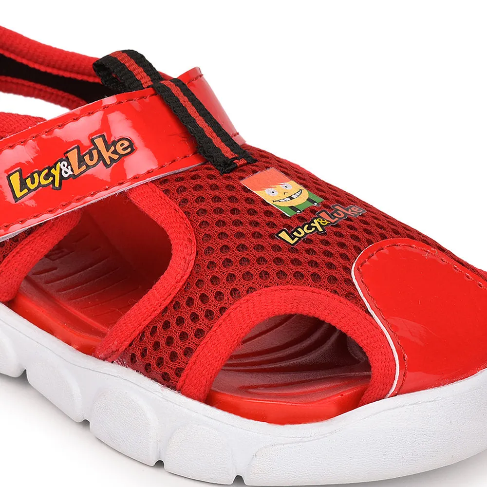 Lucy & Luke (Red) Casual Sandal For Kids FLYNN-29 By Liberty