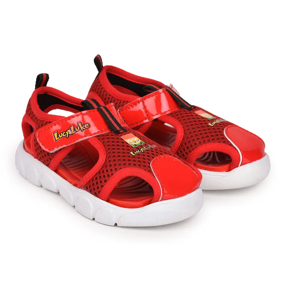 Lucy & Luke (Red) Casual Sandal For Kids FLYNN-29 By Liberty