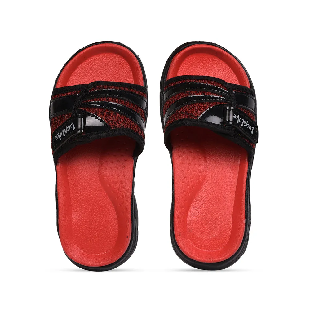 Lucy & Luke (Red) Casual Slides For Kids RICKY-2S By Liberty