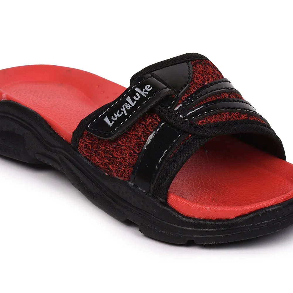 Lucy & Luke (Red) Casual Slides For Kids RICKY-2S By Liberty